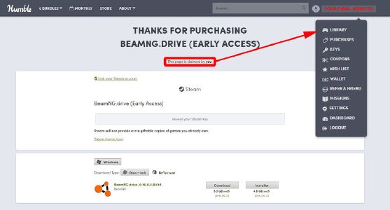 Once claimed, you can access the download from the Library menu